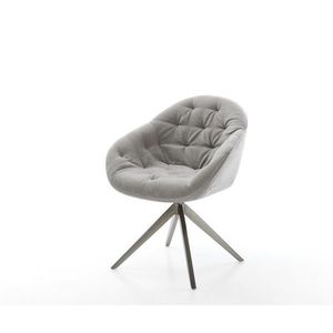 Jedálenská stolička Gaio-Flex texturovaná látka mäkký sivá krížová vyobraziť