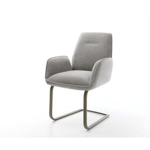 Konzolová jedálenská stolička Zoa-Flex štruktúrovaná látka mäkká sivá vyobraziť