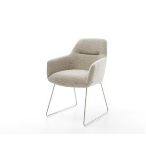 Jedálenská stolička Pejo-Flex tkanina mäkký béžová tenká podstava vyobraziť