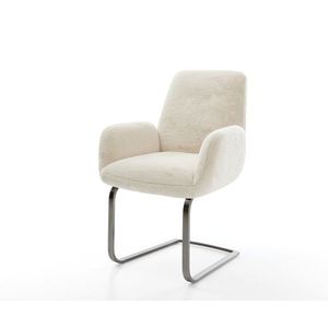 Konzolová jedálenská stolička Zoa-Flex plyšový manšester krémovo biela vyobraziť