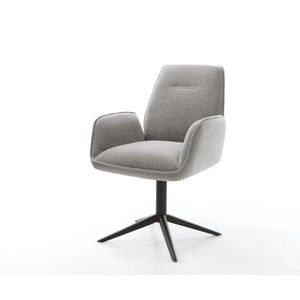 Jedálenská stolička Zoa-Flex štruktúrovaná látka mäkký sivá krížová vyobraziť