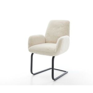 Konzolová jedálenská stolička Zoa-Flex plyšový manšester krémovo biela vyobraziť