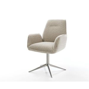 Jedálenská stolička Zoa-Flex tkanina mäkká béžová krížová podstava vyobraziť