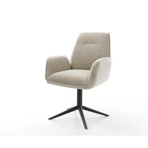 Jedálenská stolička Zoa-Flex tkanina mäkký béžová čierna krížová vyobraziť