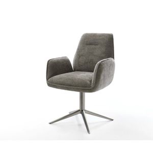 Jedálenská stolička Zoa-Flex bouclé mäkký tmavobéžová podstava dymovo vyobraziť