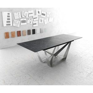 Jedálenský stôl Edge 180-220x90 cm keramika Laminam®Nero Greco vyobraziť