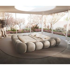 Čalúnená posteľ Perlla 180x200 cm bouclé taupe vyobraziť