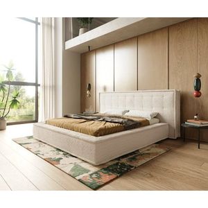 Čalúnená posteľ Filikos 180x200 cm bouclé krémová vyobraziť