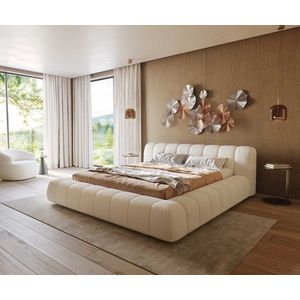 Čalúnená posteľ Cutio 180x200 cm bouclé krémovo biela vyobraziť