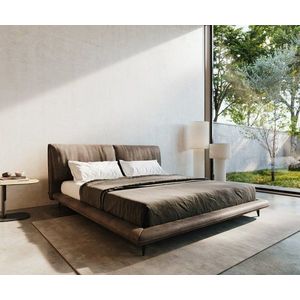 Čalúnená posteľ Cusino 180x200 cm mikrovlákno taupe vintage vyobraziť