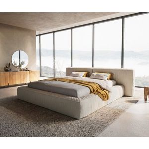 Čalúnená posteľ Coperti 180x200 cm bouclé krémovo biela vyobraziť