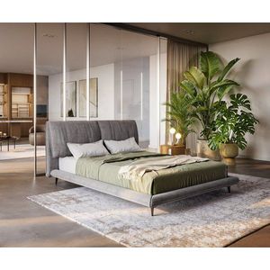 Čalúnená posteľ Cusino 140x200 cm mikrovlákno sivá vyobraziť