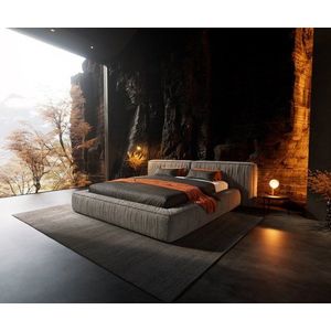 Čalúnená posteľ Coperti 180x200 cm mikrovlákno sivá vyobraziť