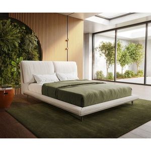 Čalúnená posteľ Cusino 140x200 cm bouclé bielo-krémová vyobraziť