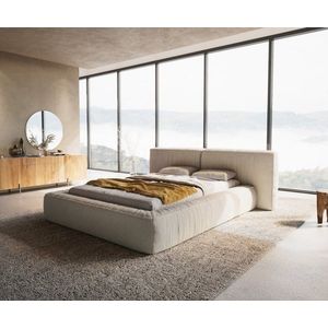 Čalúnená posteľ Coperti 140x200 cm bouclé krémovo biela vyobraziť