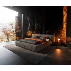 Čalúnená posteľ Coperti 180x200 cm bouclé strieborno-sivá vyobraziť