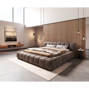 Čalúnená posteľ Cutio 180x200 cm mikrovlákno taupe vintage vyobraziť
