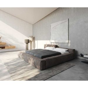 Čalúnená posteľ Kalinea 180x200 cm mikrovlákno taupe vintage vyobraziť