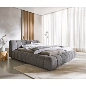 Čalúnená posteľ Cutio 140x200 cm bouclé strieborno sivá vyobraziť