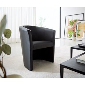 Koktailové kreslo Pieder čierna lounge čalúnené umelá koža vyobraziť