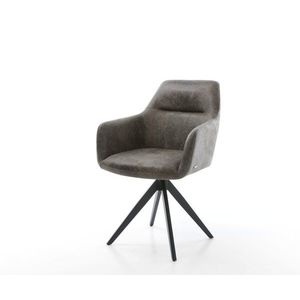 Jedálenská stolička Pejo-Flex mikrovlákno sivá vintage krížová vyobraziť