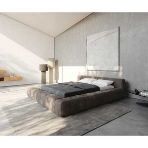 Čalúnená posteľ Espazio 140x200 cm mikrovlákno taupe vintage s úložným vyobraziť