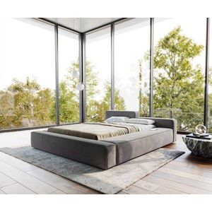 Čalúnená posteľ Kalinea 140x200 cm mikrovlákno sivá vyobraziť