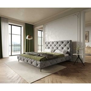 Čalúnená posteľ Nayara 180x200 cm mikrovlákno sivá vyobraziť