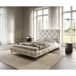 Čalúnená posteľ Nayara 140x200 cm bouclé krémovo biela vyobraziť