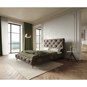 Čalúnená posteľ Nayara 140x200 cm mikrovlákno taupe vintage vyobraziť