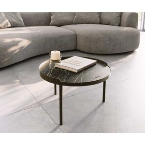 Konferenčný stolík Torell 50x50 cm keramika Laminam®Noir Desir hnedá vyobraziť