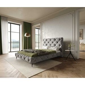 Čalúnená posteľ Nayara 140x200 cm mikrovlákno sivá vyobraziť