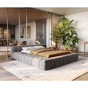 Čalúnená posteľ Espazio 140x200 cm mikrovlákno sivá s úložným vyobraziť