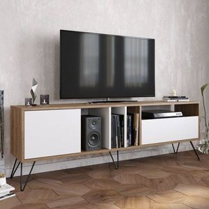 TV stolík Mistico (180) - Walnut, White vyobraziť