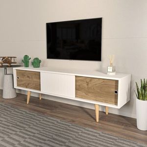 TV stolík Ecrin - White, Walnut vyobraziť
