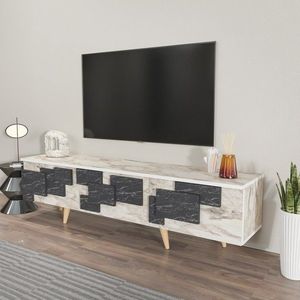 TV stolík 3 D - White, Marble vyobraziť