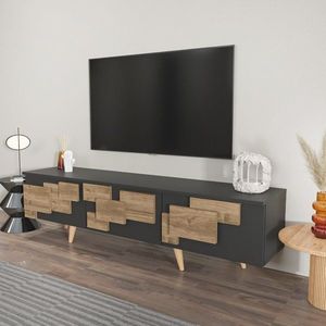 TV stolík 3 D - Anthracite, Walnut vyobraziť