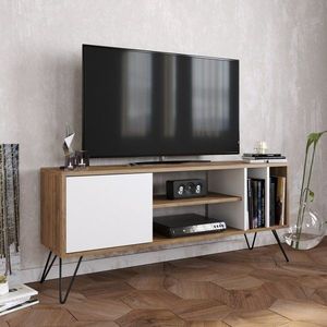 TV stolík Mistico (140) - Walnut, White vyobraziť