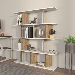 Knižnica Grace - White, Walnut vyobraziť