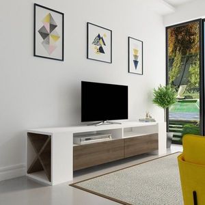 TV stolík Sosruko - White, Walnut vyobraziť