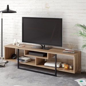 TV stolík Asal (150) - Walnut, Black vyobraziť
