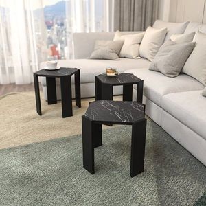 Konferenčný stolík Lori - Black, Marble vyobraziť