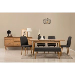 Set s rozkladacím stolom, stoličkami a konzolou (7 kusov) Vina 03 1053 - Atlantic Pine, Anthracite vyobraziť