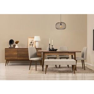 Set s rozkladacím stolom, stoličkami a konzolou (7 kusov) Vina 03 1005 - Walnut, Cream vyobraziť