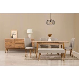 Set s rozkladacím stolom, stoličkami a konzolou (7 kusov) Vina 03 1005 - Atlantic Pine, Cream vyobraziť