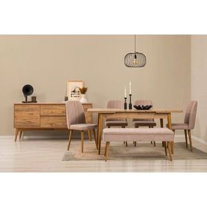 Set s rozkladacím stolom, stoličkami a konzolou (7 kusov) Vina 03 0900 - Atlantic Pine, Stone vyobraziť