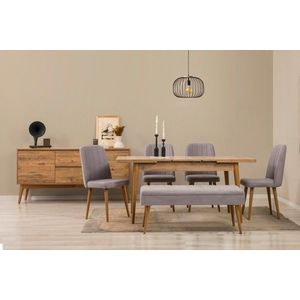 Set s rozkladacím stolom, stoličkami a konzolou (7 kusov) Vina 03 0701 - Atlantic Pine, Grey vyobraziť