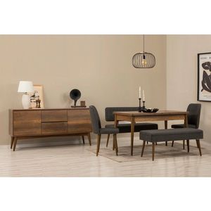 Set s rozkladacím stolom, stoličkami a konzolou (6 kusov) Vina Bench 04 1053 - Walnut, Anthracite vyobraziť