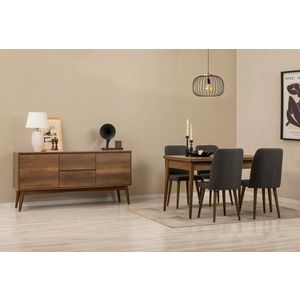 Set s rozkladacím stolom, stoličkami a konzolou (6 kusov) Vina 01 1053 - Walnut, Anthracite vyobraziť