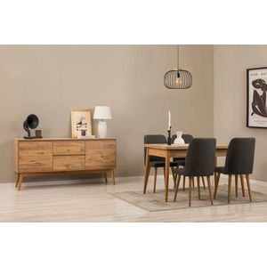 Set s rozkladacím stolom, stoličkami a konzolou (6 kusov) Vina 01 1053 - Atlantic Pine, Anthracite vyobraziť